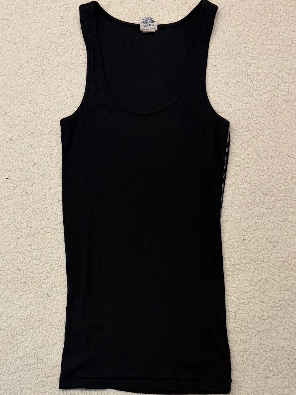 Victoria's Secret PINK Black Ribbed Tank Top (Size Medium)